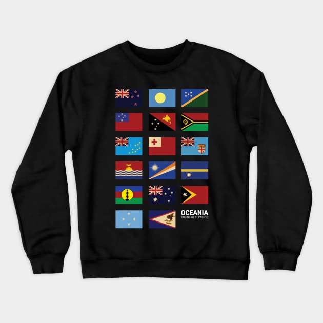 Oceania Country Flags Set Crewneck Sweatshirt by KewaleeTee